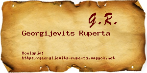 Georgijevits Ruperta névjegykártya